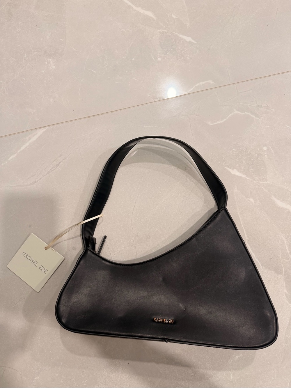 Rachel Zoe Black Leather Crescent Shoulder Bag